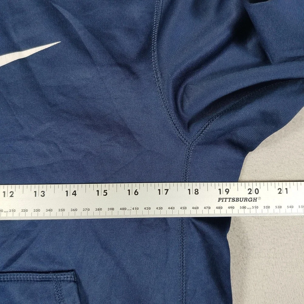 Nike Hoodie Sweatshirt Youth Large Blue Therma-FIT Pullover Swoosh Logo Fleece